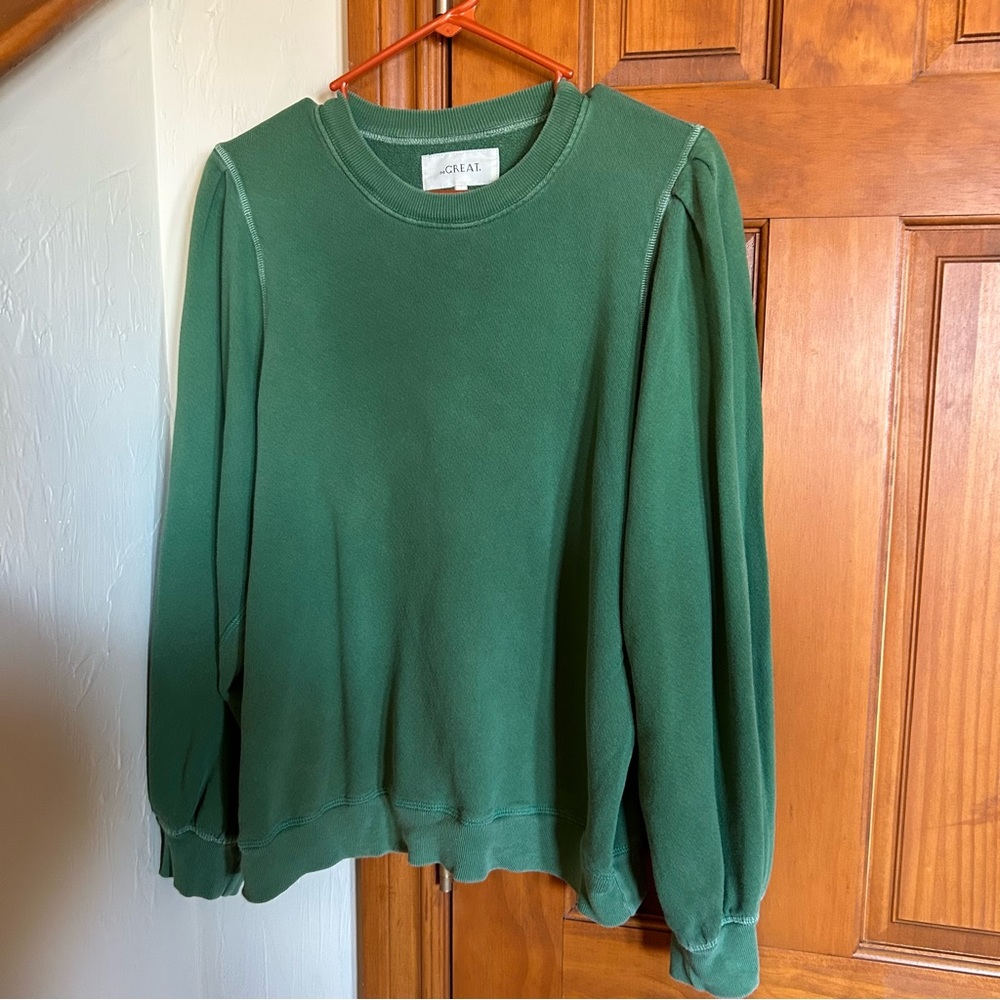 The Great. Puff sleeve sweatshirt